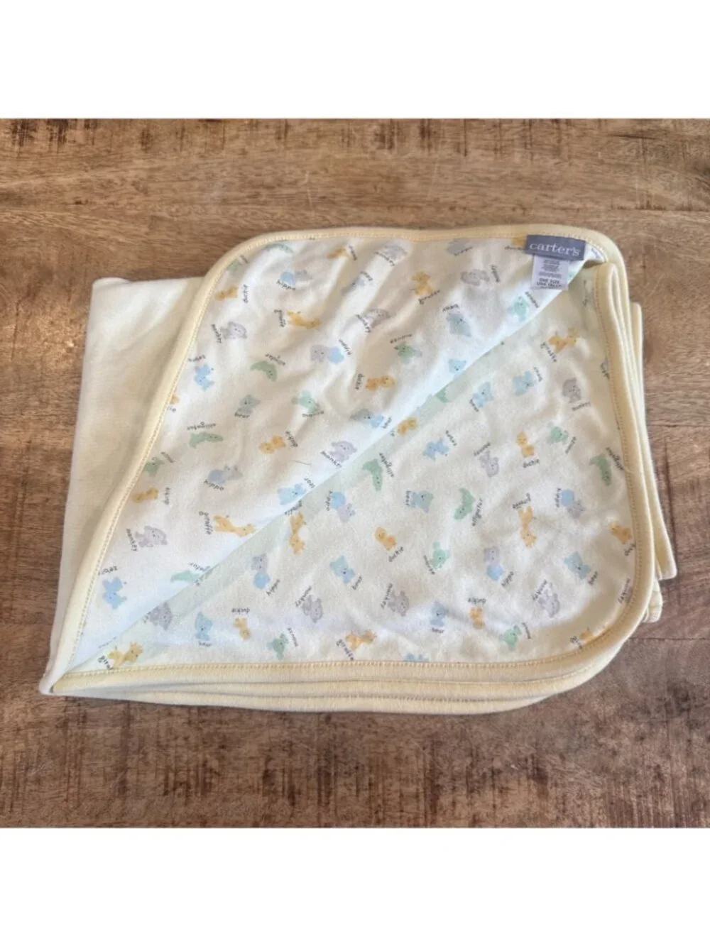 Carters Yellow Giraffe Bee Baby Blanket Animal Reversible Cotton Vintage Lovey